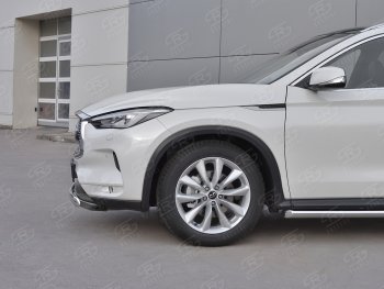 13 899 р. Защита переднего бампера (Ø75х42 дуга, нержавейка) Russtal INFINITI Qx50 J55 (2017-2022)  с доставкой в г. Майкоп. Увеличить фотографию 4