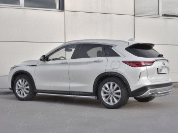 19 999 р. Защита заднего бампера (2 трубы Ø63 и 42 мм , нержавейка) SLITKOFF INFINITI Qx50 J55 (2017-2022)  с доставкой в г. Майкоп. Увеличить фотографию 2