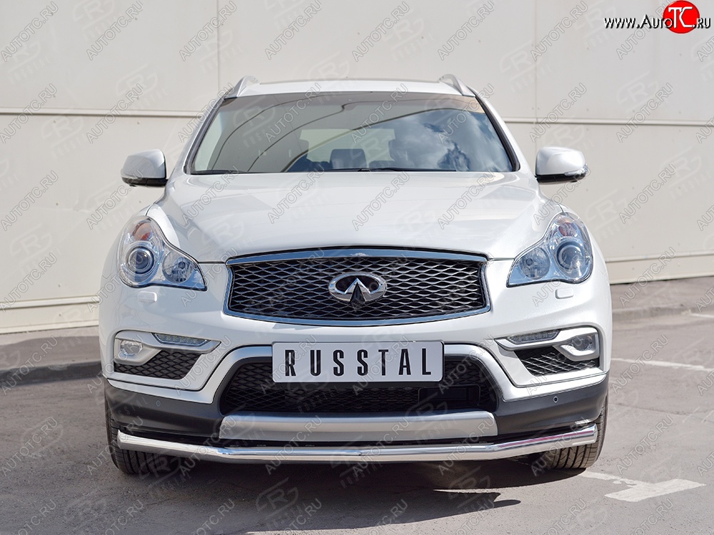 15 599 р. Защита переднего бампера (Ø63 мм, нержавейка) SLITKOFF  INFINITI Qx50  J50 (2013-2016) дорестайлинг  с доставкой в г. Майкоп