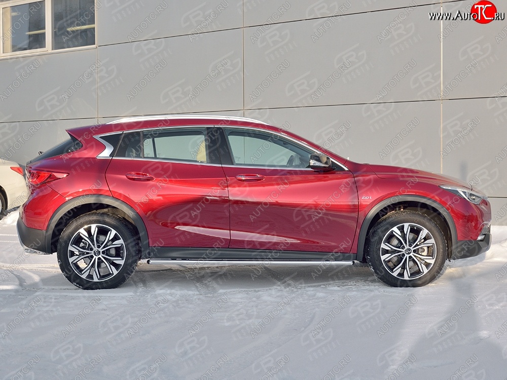 17 999 р. Защита порогов из круглой трубы диаметром 42 мм SLITKOFF  INFINITI Qx50  J50 (2013-2016) дорестайлинг  с доставкой в г. Майкоп