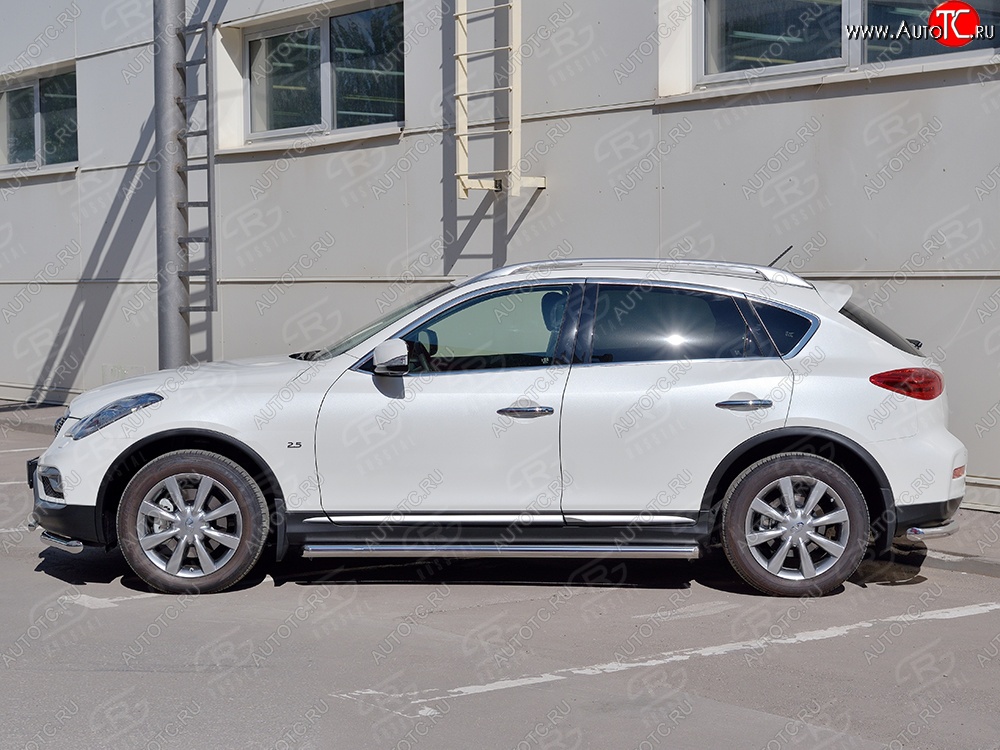 15 749 р. Защита порогов из круглой трубы диаметром 63 мм SLITKOFF  INFINITI Qx50  J50 (2013-2016) дорестайлинг  с доставкой в г. Майкоп