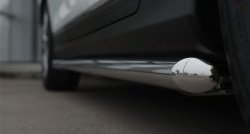 11 999 р. Защита порогов из круглой трубы диаметром 63 мм SLITKOFF  INFINITI Qx50  J50 (2013-2016) дорестайлинг  с доставкой в г. Майкоп. Увеличить фотографию 3
