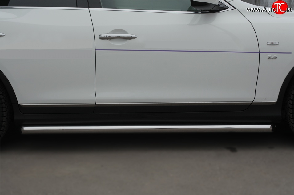 11 999 р. Защита порогов из круглой трубы диаметром 63 мм SLITKOFF  INFINITI Qx50  J50 (2013-2016) дорестайлинг  с доставкой в г. Майкоп