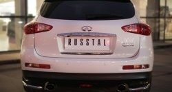 13 999 р. Защита заднего бампера (Ø42 мм уголки, нержавейка) SLITKOFF  INFINITI Qx50  J50 (2013-2016) дорестайлинг  с доставкой в г. Майкоп. Увеличить фотографию 2