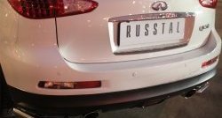 13 999 р. Защита заднего бампера (Ø42 мм уголки, нержавейка) SLITKOFF  INFINITI Qx50  J50 (2013-2016) дорестайлинг  с доставкой в г. Майкоп. Увеличить фотографию 3