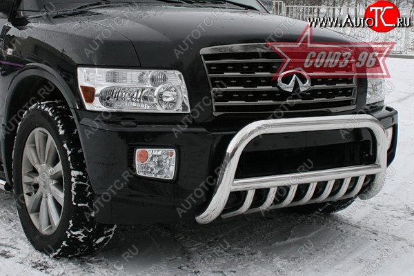 29 834 р. Защита переднего бампера Souz-96 (d76) INFINITI QX56 JA60 дорестайлинг (2004-2007)  с доставкой в г. Майкоп