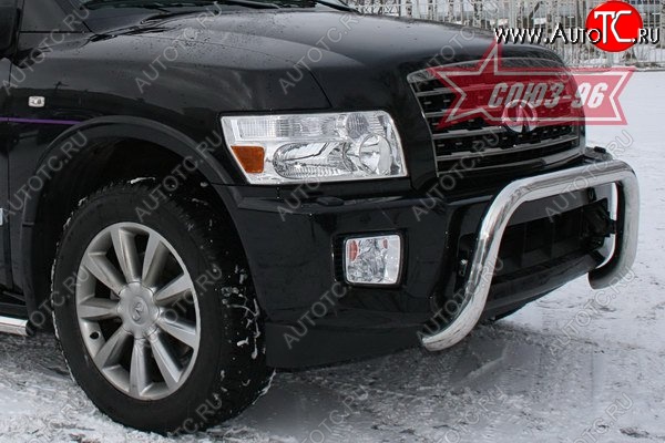 30 599 р. Защита переднего бампера Souz-96 (d76) INFINITI QX56 JA60 дорестайлинг (2004-2007)  с доставкой в г. Майкоп