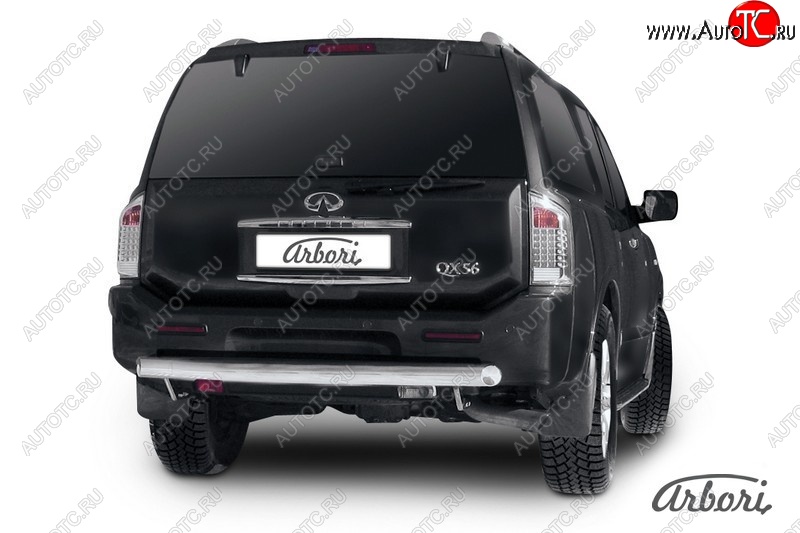 17 459 р. Защита заднего бампера Arbori (нержавейка, 1 труба d76 mm). INFINITI QX56 JA60 дорестайлинг (2004-2007)  с доставкой в г. Майкоп
