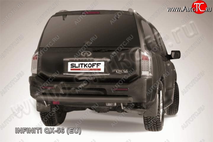 12 549 р. Защита заднего бампера из трубы d76 Slitkoff  INFINITI QX56  JA60 (2004-2010) дорестайлинг, рестайлинг (Цвет: серебристый)  с доставкой в г. Майкоп