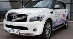 17 999 р. Защита переднего бампера (2 трубыØ76х42 мм, нержавейка) Russtal INFINITI QX56 Z62 (2010-2013)  с доставкой в г. Майкоп. Увеличить фотографию 4