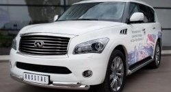 18 699 р. Защита переднего бампера (2 трубыØ76 и 63 мм, нержавейка) SLITKOFF INFINITI QX56 Z62 (2010-2013)  с доставкой в г. Майкоп. Увеличить фотографию 4