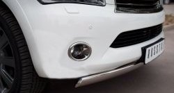 11 599 р. Защита переднего бампера (Ø75х42 мм, нержавейка) Russtal INFINITI QX56 Z62 (2010-2013)  с доставкой в г. Майкоп. Увеличить фотографию 2