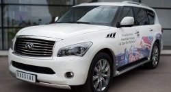 11 599 р. Защита переднего бампера (Ø75х42 мм, нержавейка) Russtal INFINITI QX56 Z62 (2010-2013)  с доставкой в г. Майкоп. Увеличить фотографию 4