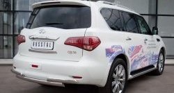 17 999 р. Защита заднего бампера (Ø75x42 мм, нержавейка) Russtal INFINITI QX56 Z62 (2010-2013)  с доставкой в г. Майкоп. Увеличить фотографию 4