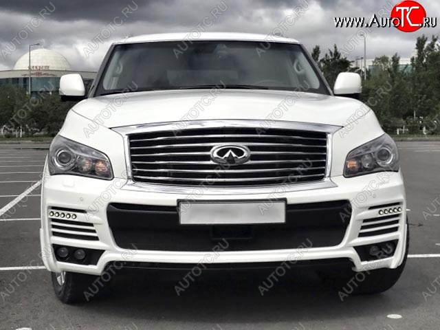 42 299 р. Передний бампер MzSpeed INFINITI QX56 Z62 (2010-2013) (Неокрашенный)  с доставкой в г. Майкоп