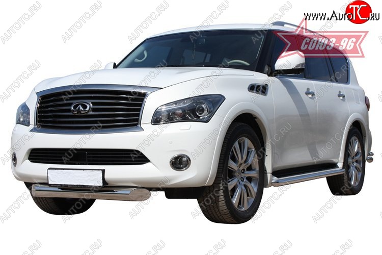 34 109 р. Защита переднего бампера одинарная Souz-96 (d100). INFINITI QX56 Z62 (2010-2013)  с доставкой в г. Майкоп