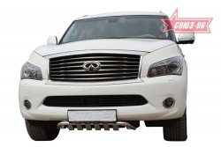 17 909 р. Защита переднего бампера Souz-96 (d76) INFINITI QX56 Z62 (2010-2013)  с доставкой в г. Майкоп. Увеличить фотографию 2