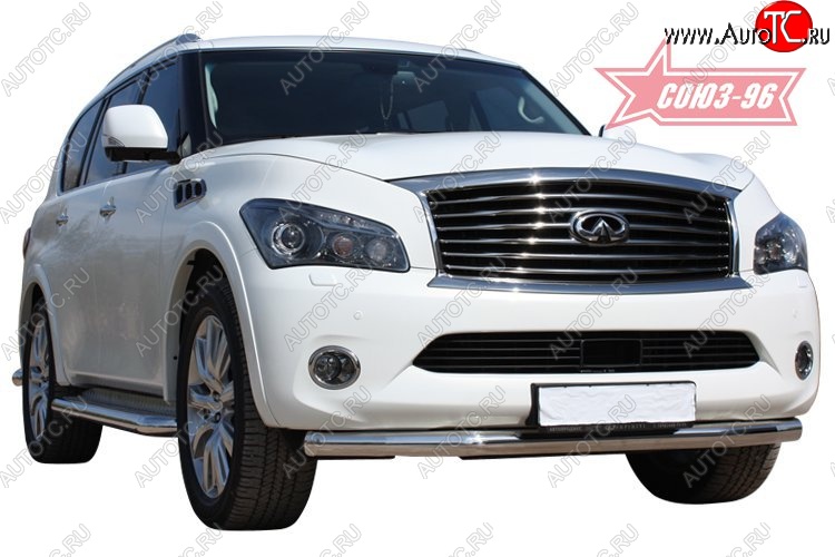 19 709 р. Защита переднего бампера одинарная Souz-96 (d76) INFINITI QX56 Z62 (2010-2013)  с доставкой в г. Майкоп