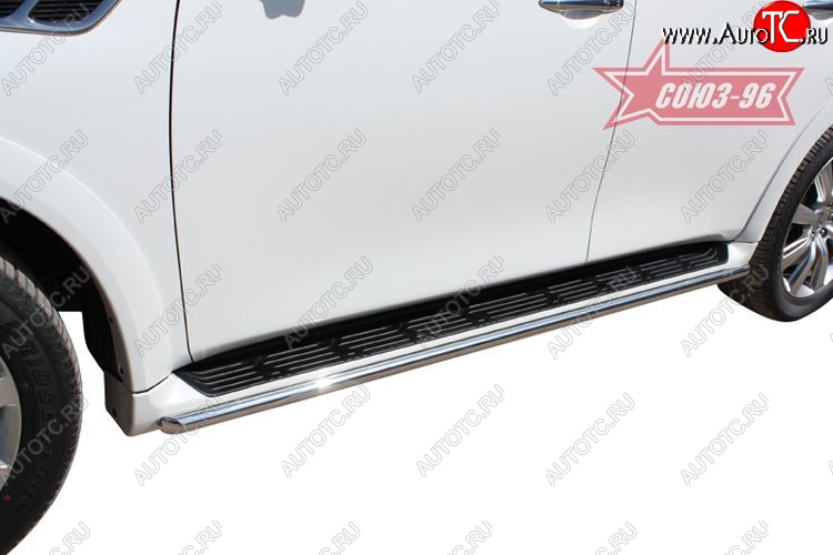 12 959 р. Защита штатных порогов Souz-96 (d42) INFINITI QX56 Z62 (2010-2013)  с доставкой в г. Майкоп