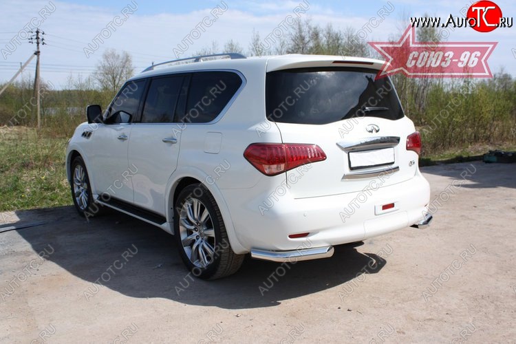 12 716 р. Защита заднего бампера Souz-96 (d60) INFINITI QX56 Z62 (2010-2013)  с доставкой в г. Майкоп