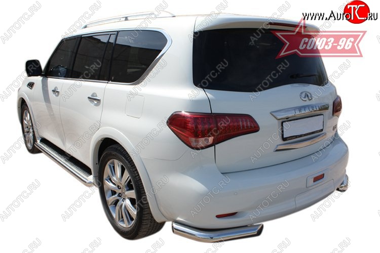 15 929 р. Защита заднего бампера Souz-96 (d76) INFINITI QX56 Z62 (2010-2013)  с доставкой в г. Майкоп
