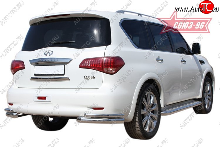 20 501 р. Защита заднего бампера Souz-96 (d76/42) INFINITI QX56 Z62 (2010-2013)  с доставкой в г. Майкоп