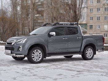 22 399 р. Защита переднего бампера (Ø 63 мм с клыками, нержавейка) SLITKOFF  Isuzu D-Max  RT85,TFR DoubleCab (2015-2021) рестайлинг  с доставкой в г. Майкоп. Увеличить фотографию 2