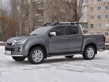 14 199 р. Защита переднего бампера (Ø 63 мм, нержавейка) SLITKOFF  Isuzu D-Max  RT85,TFR DoubleCab (2015-2021) рестайлинг  с доставкой в г. Майкоп. Увеличить фотографию 2