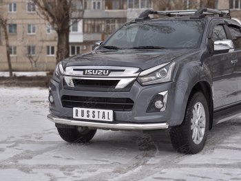 14 199 р. Защита переднего бампера (Ø 63 мм, нержавейка) SLITKOFF  Isuzu D-Max  RT85,TFR DoubleCab (2015-2021) рестайлинг  с доставкой в г. Майкоп. Увеличить фотографию 3