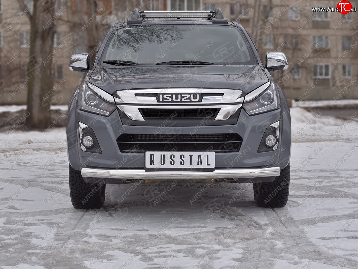 15 699 р. Защита переднего бампера (Ø 76 мм, нержавейка) SLITKOFF Isuzu D-Max RT85,TFR DoubleCab рестайлинг (2015-2021)  с доставкой в г. Майкоп