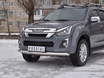 15 699 р. Защита переднего бампера (Ø 76 мм, нержавейка) SLITKOFF Isuzu D-Max RT85,TFR DoubleCab рестайлинг (2015-2021)  с доставкой в г. Майкоп. Увеличить фотографию 2