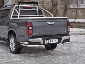 17 999 р. Защита заднего бампера (2 трубы Ø63 мм, нержавейка) Isuzu D-Max RT85,TFR DoubleCab рестайлинг (2015-2021)  с доставкой в г. Майкоп. Увеличить фотографию 2