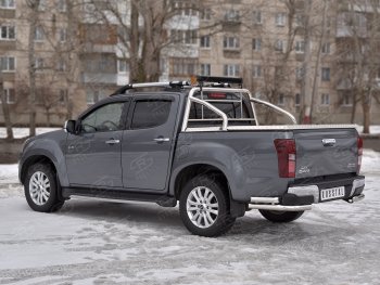 17 999 р. Защита заднего бампера (2 трубы Ø63 мм, нержавейка) Isuzu D-Max RT85,TFR DoubleCab рестайлинг (2015-2021)  с доставкой в г. Майкоп. Увеличить фотографию 3