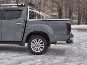 19 349 р. Защита заднего бампера (Ø63/63 мм, нержавейка) SLITKOFF Isuzu D-Max RT85,TFR DoubleCab рестайлинг (2015-2021)  с доставкой в г. Майкоп. Увеличить фотографию 3