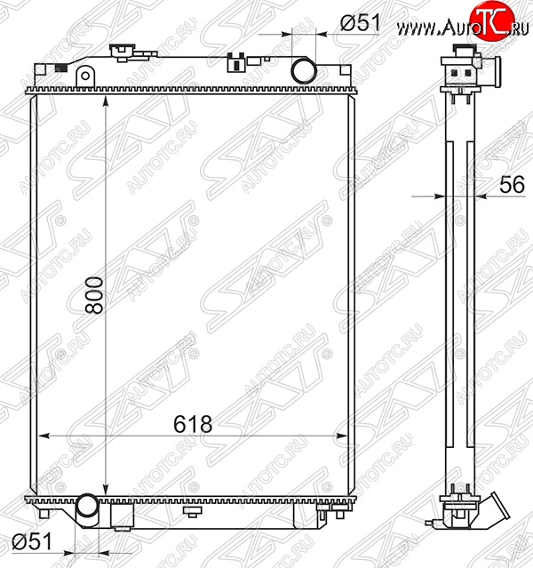 23 549 р. Радиатор двигателя SAT (пластинчатый, МКПП) Isuzu Elf (NPR75)  дорестайлинг (2006-2014)  с доставкой в г. Майкоп