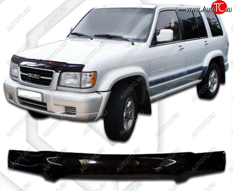 2 079 р. Дефлектор капота CA-Plastic Isuzu Trooper (1991-2002) (Classic черный, Без надписи)  с доставкой в г. Майкоп