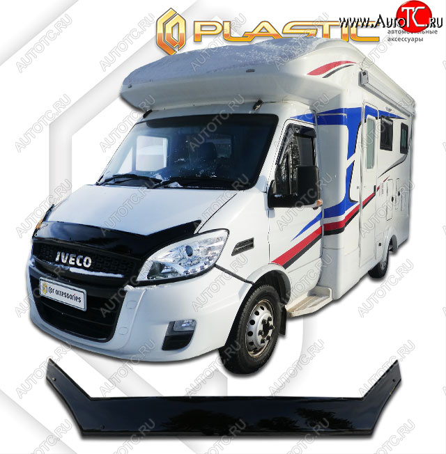 2 899 р. Дефлектор капота exclusive CA-Plastic Iveco Baudi автодом (2018-2025) (Classic полупрозрачный, без надписи)  с доставкой в г. Майкоп