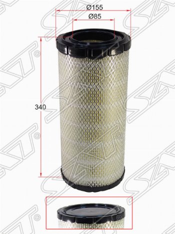 Фильтр воздушный двигателя SAT (240 R 155/85 mm) Iveco Daily (1989-1999)