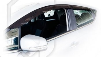 Дефлектора окон CA-Plastic JAC S3 рестайлинг (2017-2025) (Classic полупрозрачный, Без хром.молдинга)
