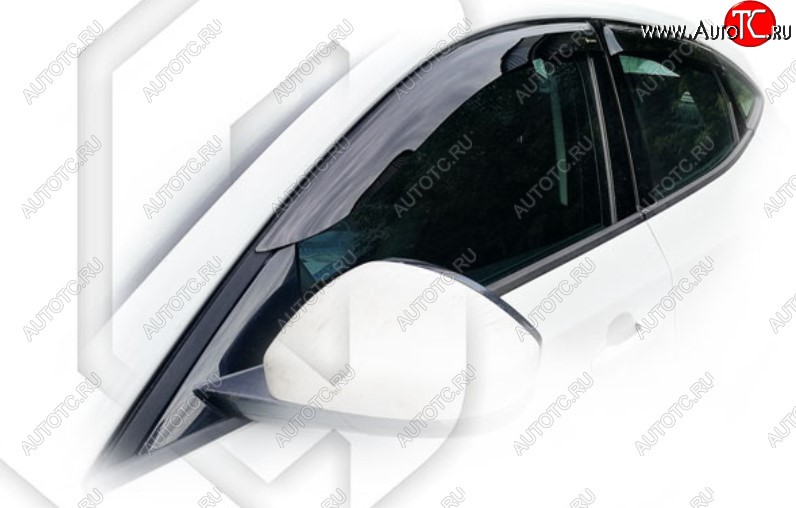 1 999 р. Дефлектора окон CA-Plastic Jaguar E-Pace дорестайлинг (2017-2021) (Classic полупрозрачный, Без хром молдинга)  с доставкой в г. Майкоп