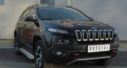 15 249 р. Защита переднего бампера (Trailhawk Ø42 мм волна, нержавейка) SLITKOFF  Jeep Cherokee  KL (2014-2017) дорестайлинг  с доставкой в г. Майкоп. Увеличить фотографию 2
