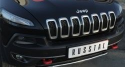 15 249 р. Защита переднего бампера (Trailhawk Ø42 мм волна, нержавейка) SLITKOFF  Jeep Cherokee  KL (2014-2017) дорестайлинг  с доставкой в г. Майкоп. Увеличить фотографию 3