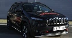 19 999 р. Защита порогов из круглой (Trailhawk, нержавейка 63 мм) SLITKOFF  Jeep Cherokee  KL (2014-2017) дорестайлинг  с доставкой в г. Майкоп. Увеличить фотографию 4