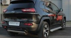 11 549 р. Защита заднего бампера (Trailhawk, Ø75x42 мм, нержавейка) Russtal Jeep Cherokee KL дорестайлинг (2014-2017)  с доставкой в г. Майкоп. Увеличить фотографию 2
