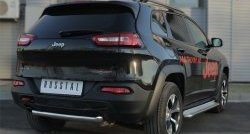 14 999 р. Защита заднего бампера (Trailhawk, 63 мм, нержавейка) SLITKOFF Jeep Cherokee KL дорестайлинг (2014-2017)  с доставкой в г. Майкоп. Увеличить фотографию 2