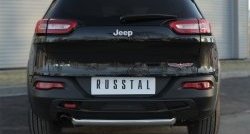 Защита заднего бампера (Trailhawk, 63 мм, нержавейка) SLITKOFF Jeep Cherokee  KL (2014-2017) дорестайлинг
