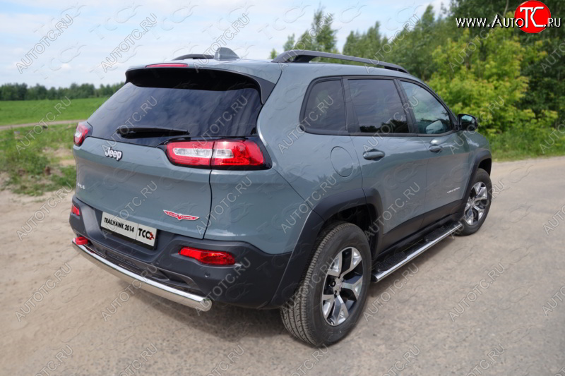 18 999 р. Защита заднего бампера (Trailhawk овальная 75х42 мм) ТСС  Jeep Cherokee  KL (2014-2017) дорестайлинг  с доставкой в г. Майкоп