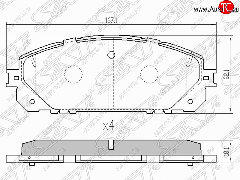 1 459 р. Колодки тормозные SAT (передние) Jeep Cherokee KL дорестайлинг (2014-2017)  с доставкой в г. Майкоп