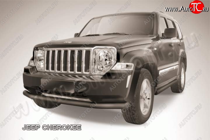 11 399 р. Защита переднего бампера их трубы d76 Slitkoff  Jeep Cherokee  KL (2014-2017) дорестайлинг (Цвет: серебристый)  с доставкой в г. Майкоп