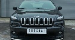 14 549 р. Одинарная защита переднего бампера из трубы диаметром 42 мм SLITKOFF Jeep Cherokee KL дорестайлинг (2014-2017)  с доставкой в г. Майкоп. Увеличить фотографию 2